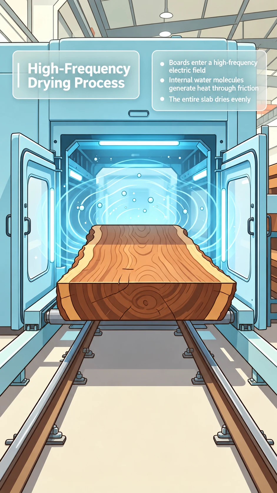 High-frequency drying chamber process