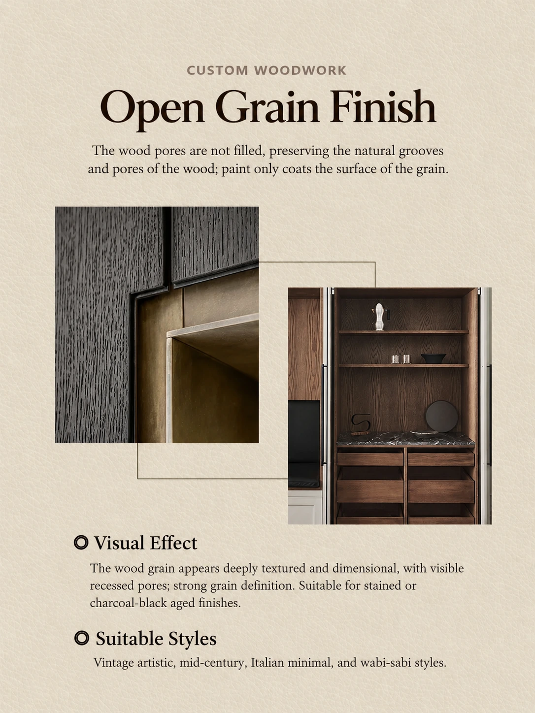 Open-grain finish