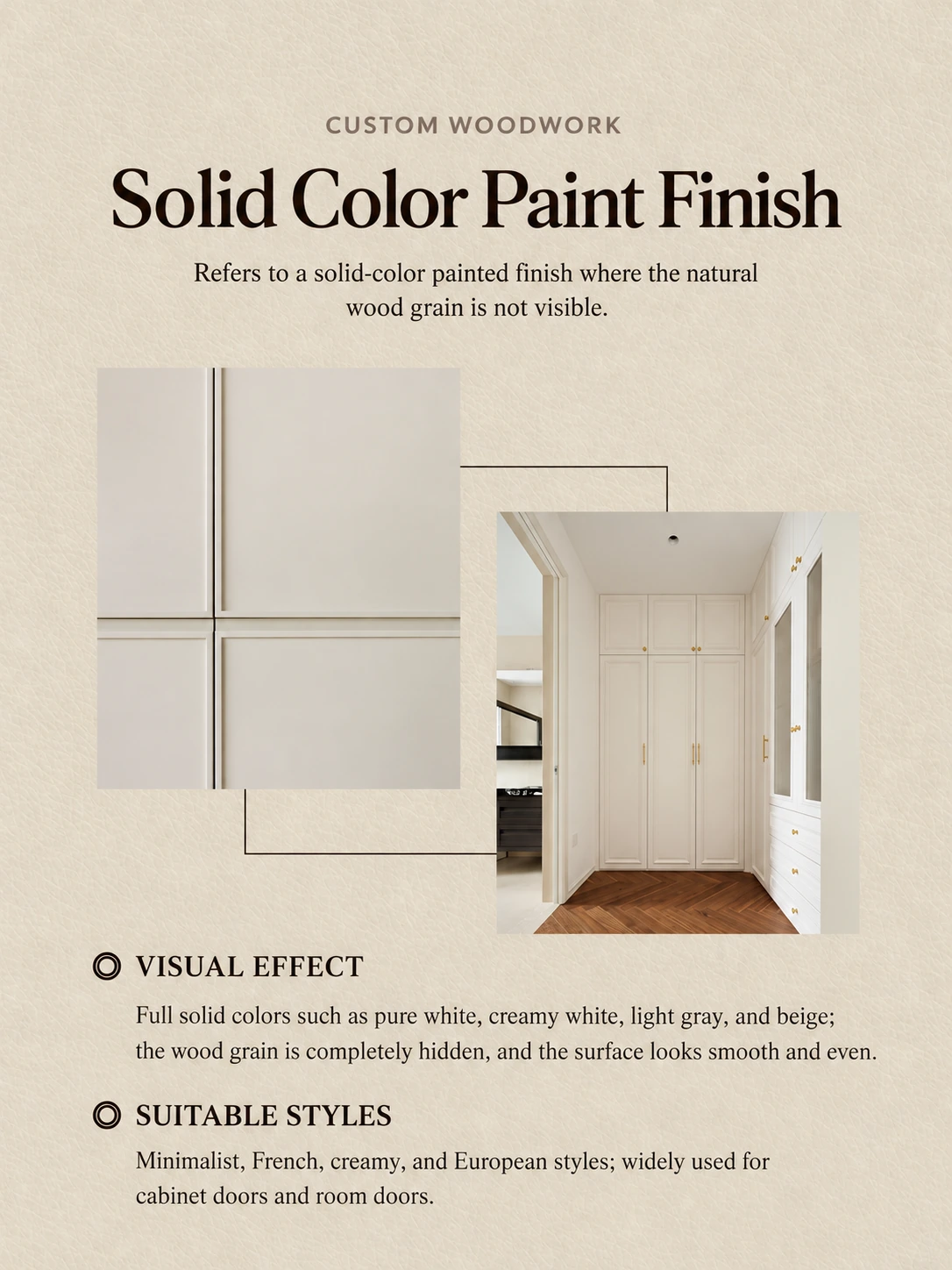 Solid-color painted finish