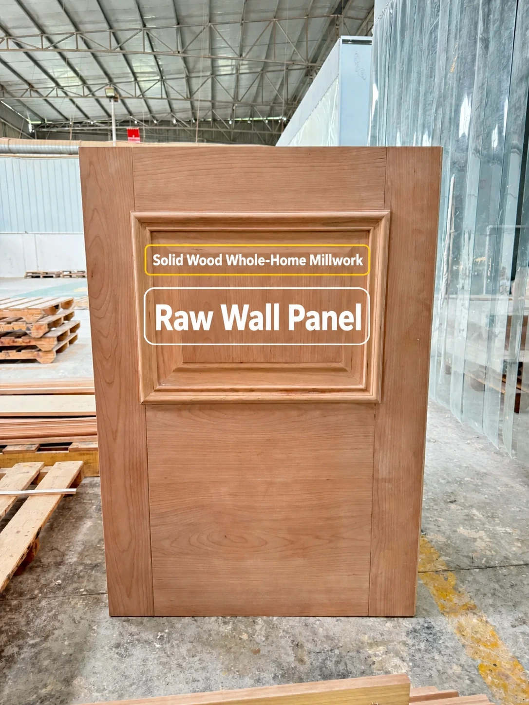 Raw wood wall panel before finishing