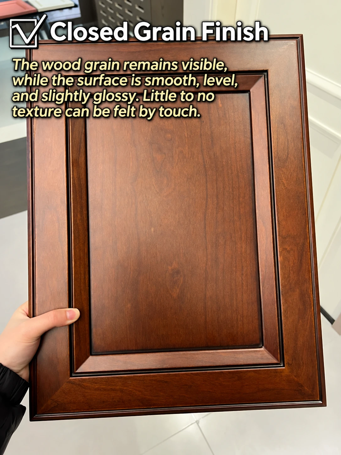 Closed grain finish sample