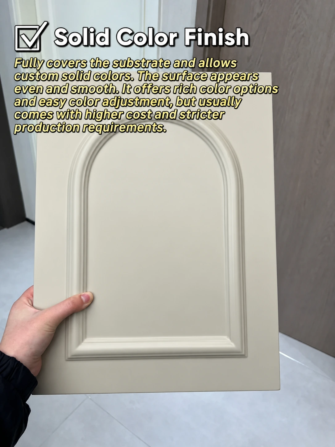 Solid color finish sample