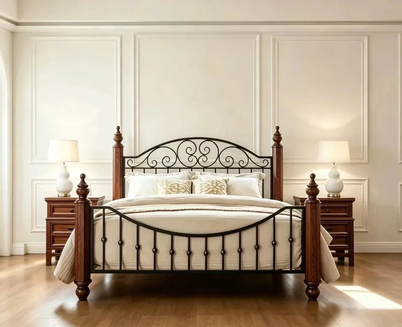 Iron and steel are ideal when a furniture frame should read as an intentional structural line.