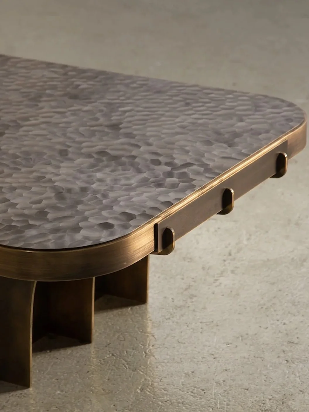 Brass works especially well as a warm accent against stone, wood and neutral surfaces.