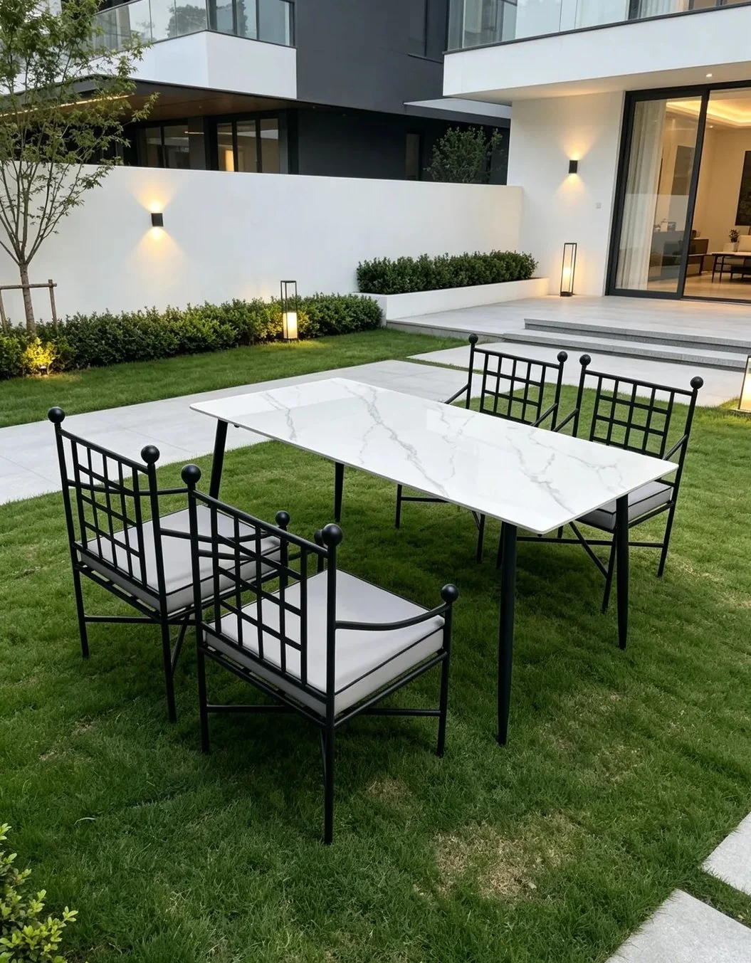 Fine iron chair frames look light, but section size and welded joints still carry the load.