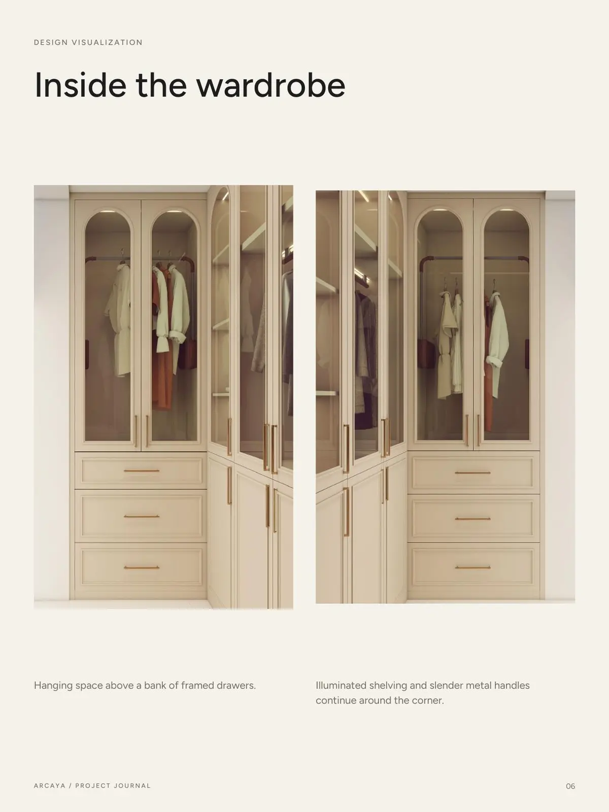 Arched wardrobe interior layout from the New York project journal
