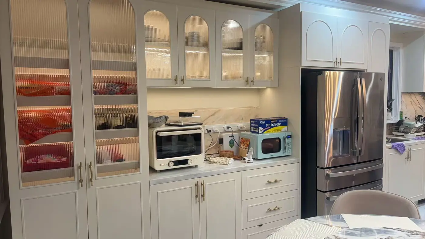 Completed New York kitchen cabinetry