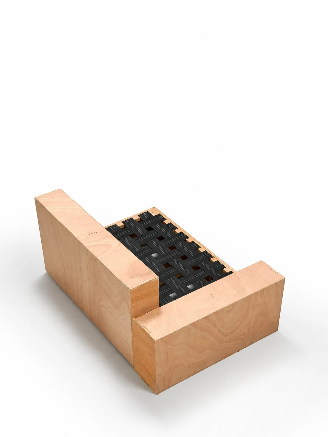Simplified sofa seat cutaway showing suspension and cushion layers