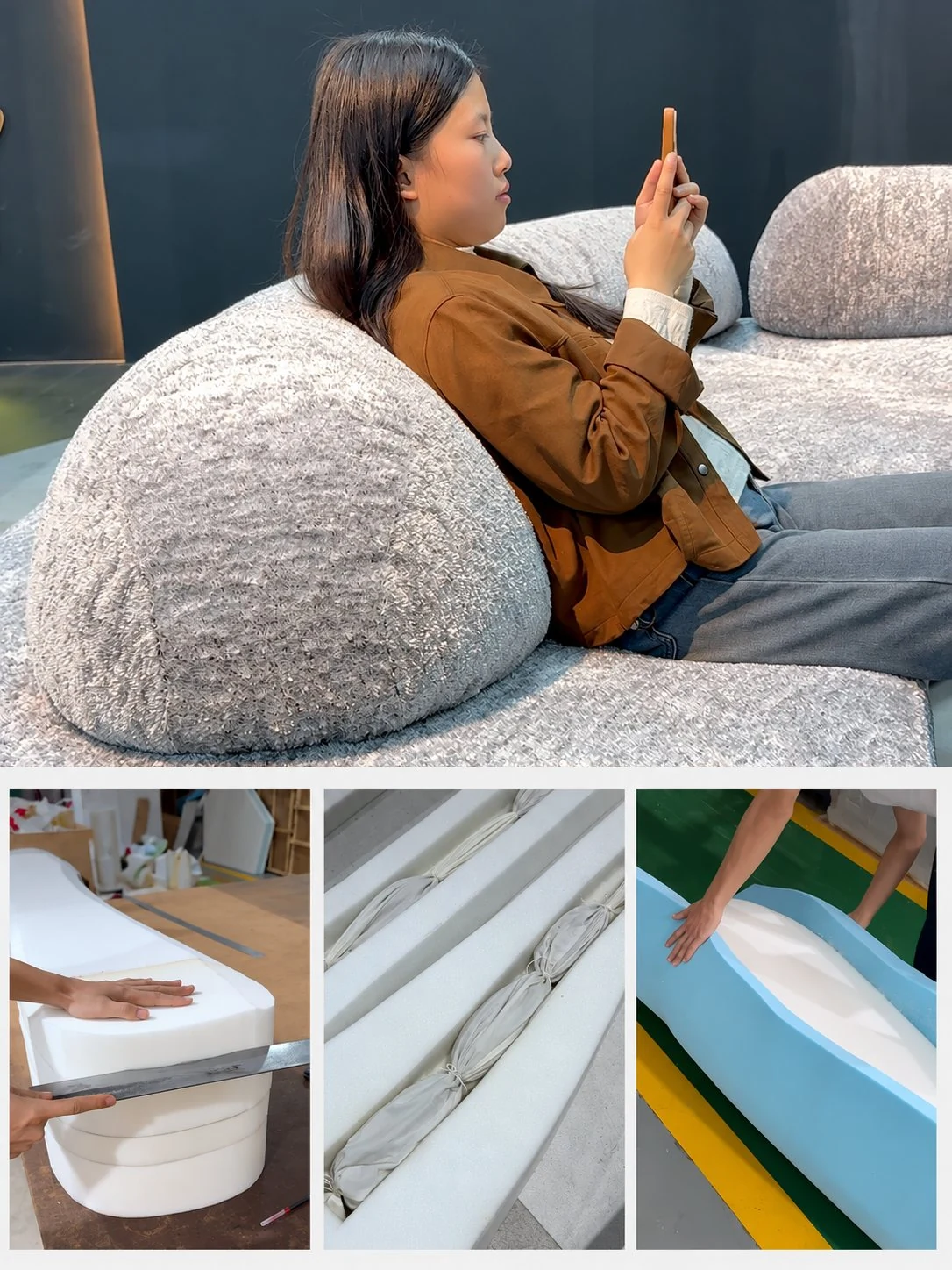 Sofa comfort testing and foam shaping process