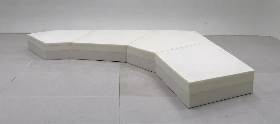 Curved sofa after foam build