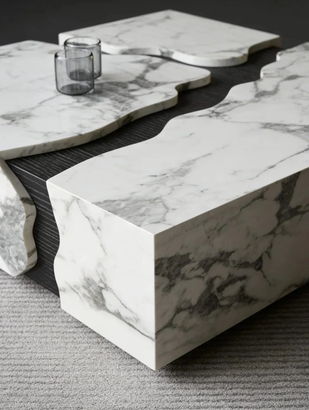 Second white marble coffee table design