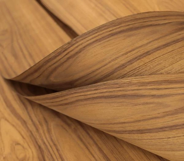 Close-up of flexible real wood veneer