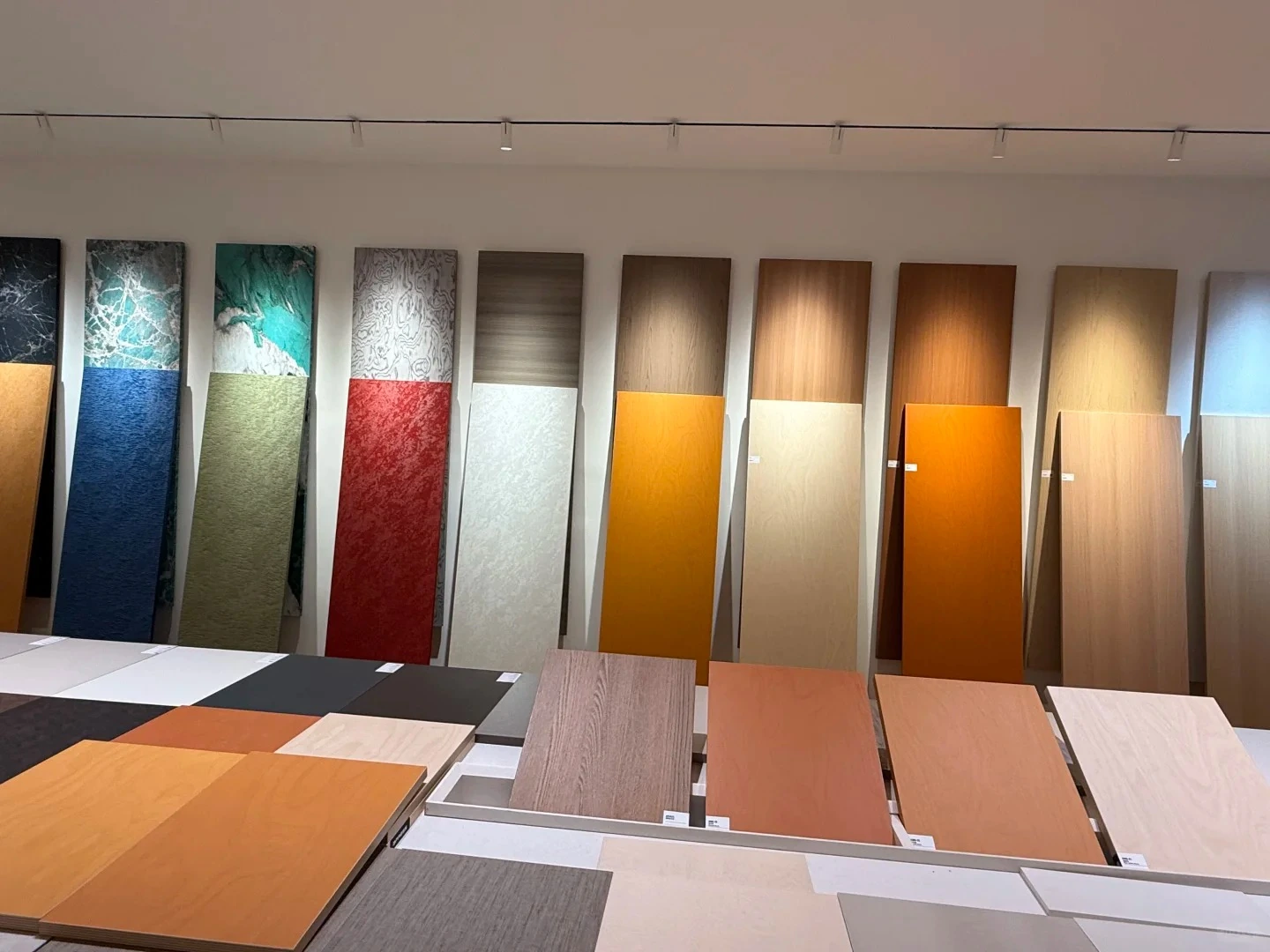 Furniture finish sample wall